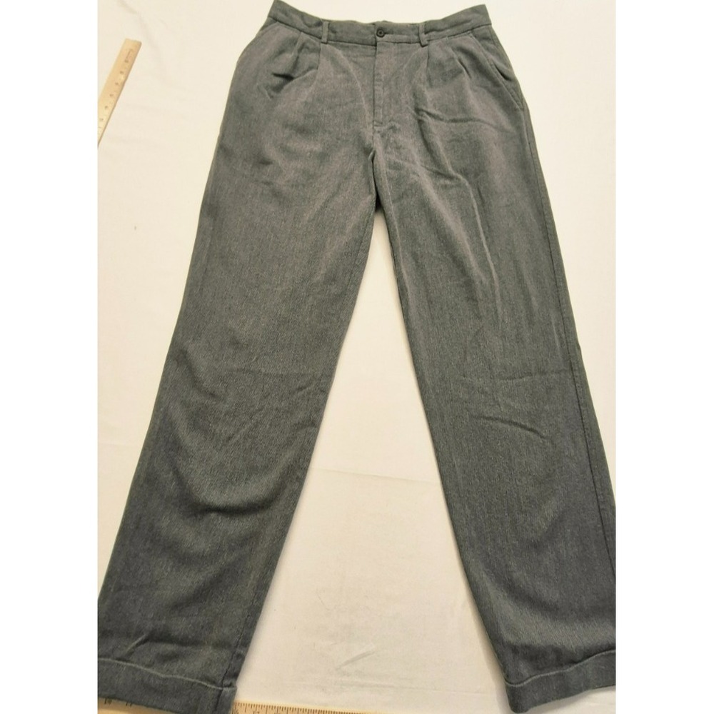 Structure men's gray relaxed fit wrinkle free dress‎ pants cuffed legs sz. 33x32